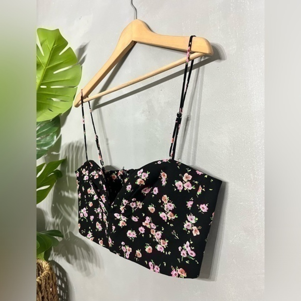3/$30 _ ZARA | NWOT floral corset style top wire bra-like crop top - X Large